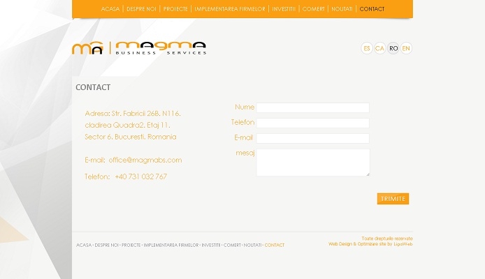 Creare site de prezentare firma - Magma - layout site, contact.jpg